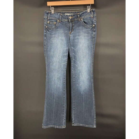 Mixit Denim - Vintage Mixit Womens Petite Low Rise Bootcut Jeans 10P Blue Medium Wash y2k